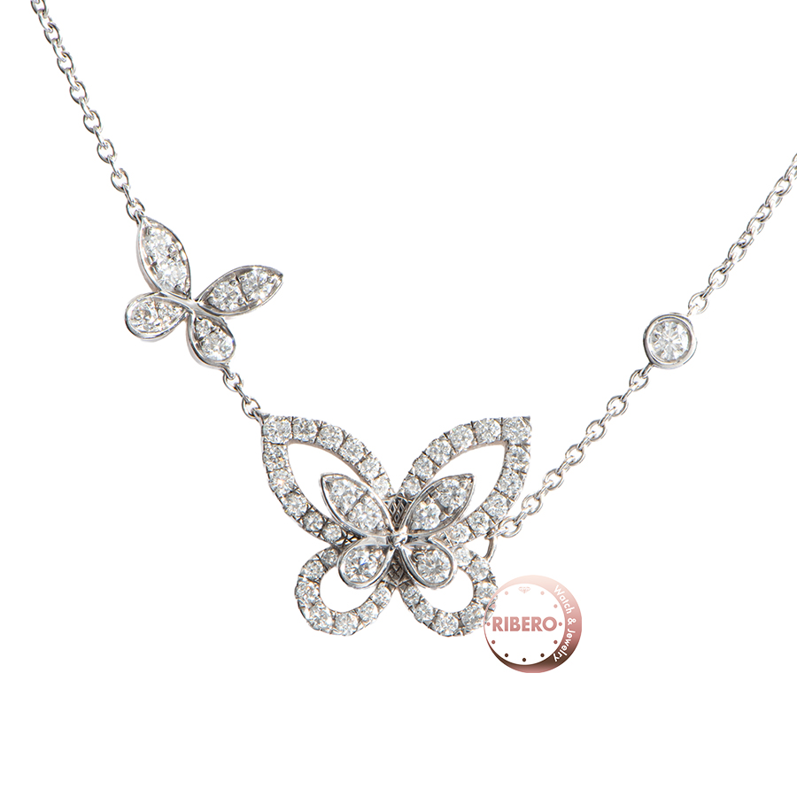 グラフ バタフライ ダブル バタフライ シルエット ダイヤモンド ペンダント