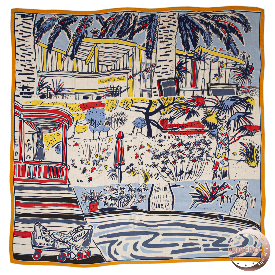 エルメス カレジェアン Rayures d'Ete レイユール デテ スカーフ