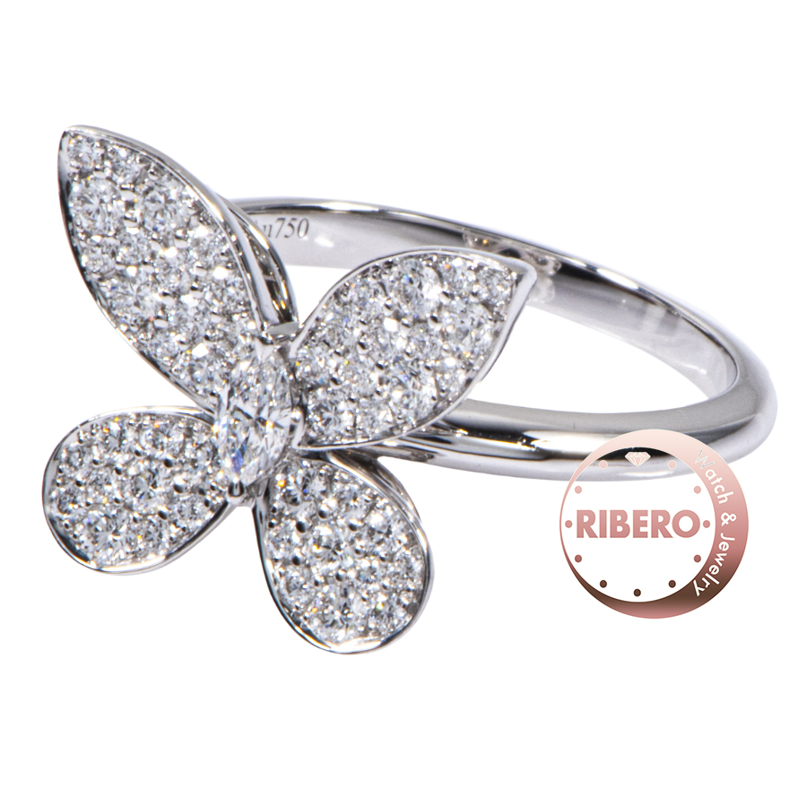 グラフ バタフライ パヴェ バタフライ ダイヤモンド ミニ リング 11号