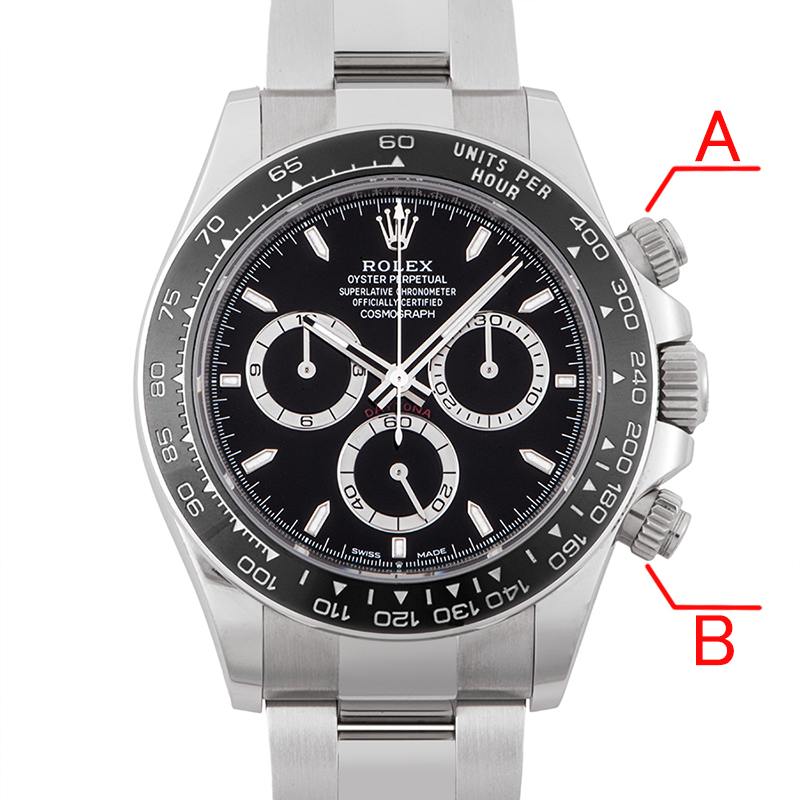 クロノグラフの基本操作（プッシュボタン配置）