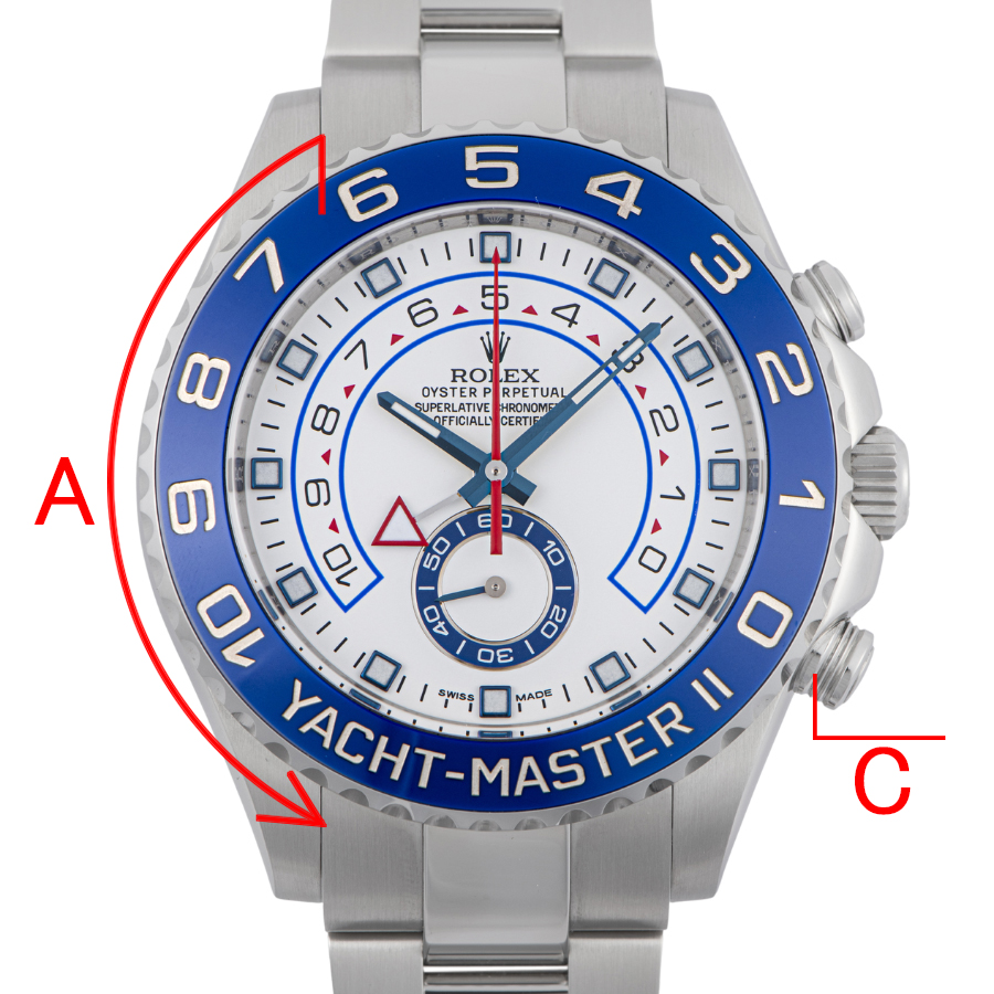 Aモード切替：ベゼル反時計回り90°→C押下