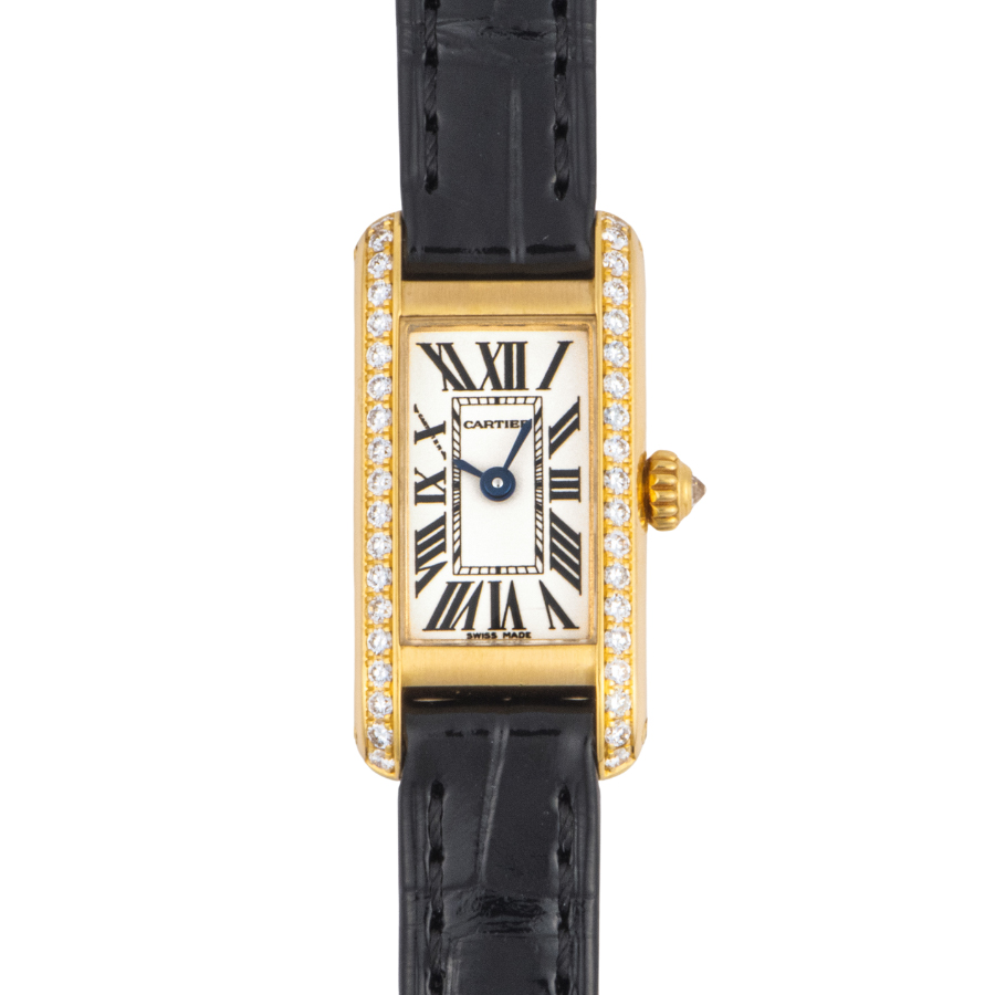 CARTIER WB300531 ミニタンク アロンジェ サイドダイヤモンド 腕時計